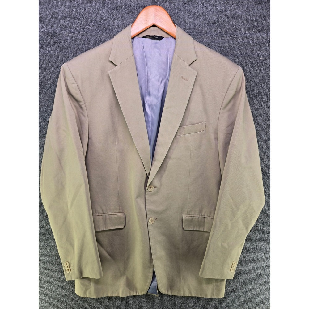 Banana Republic Modern Fit Tan Cotton Blazer Tessuti di Sondrio 42L Sport Coat